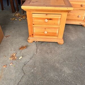 COPY - Wooden Nightstand with Two Drawers